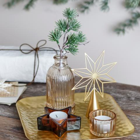 Sanga Plateau avec photophore, Or, Verre