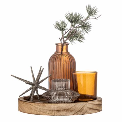 Sanga Tray w/Votive, Brown, Glass