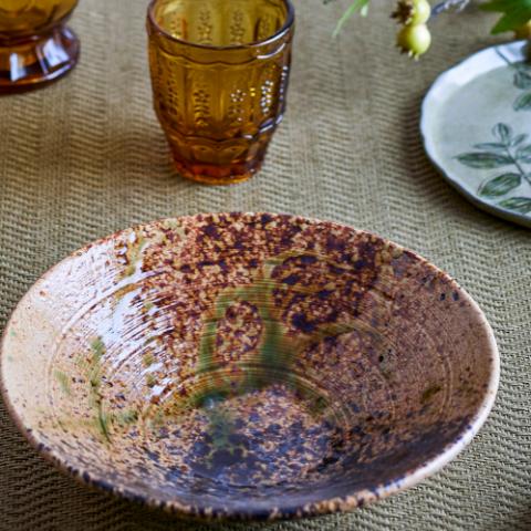 Larken Assiette de service, Multicolore, Grès