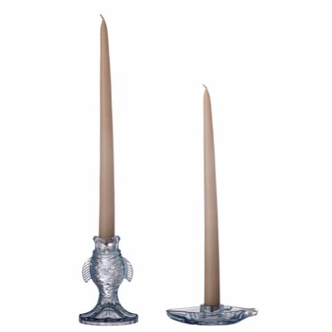 Linley Candle Holder, Blue, Glass