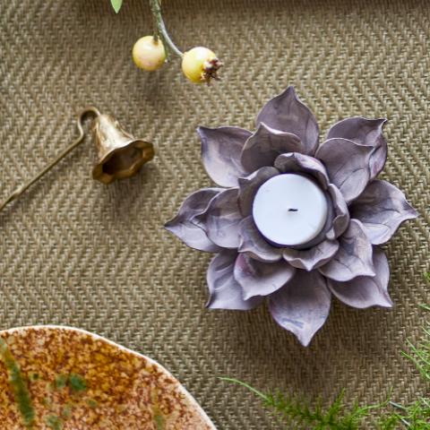 Eira Votive, Brown, Stoneware