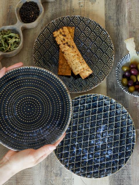 Elanor Plate, Blue, Stoneware