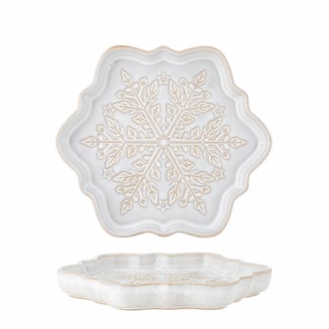 Winter Assiette de service, Blanc, Grès
