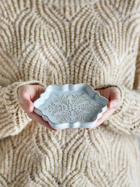 Winter Assiette de service, Blanc, Grès