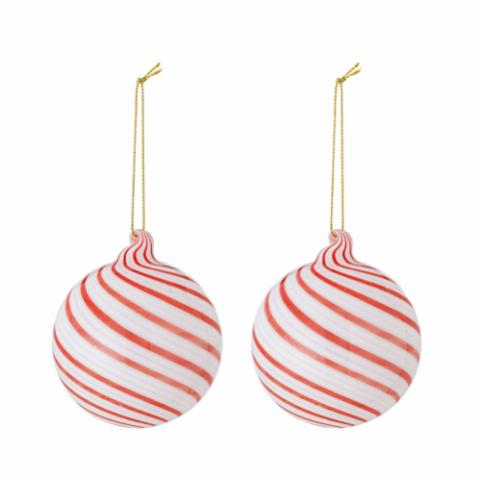 Zwirl Ornament, Red, Glass