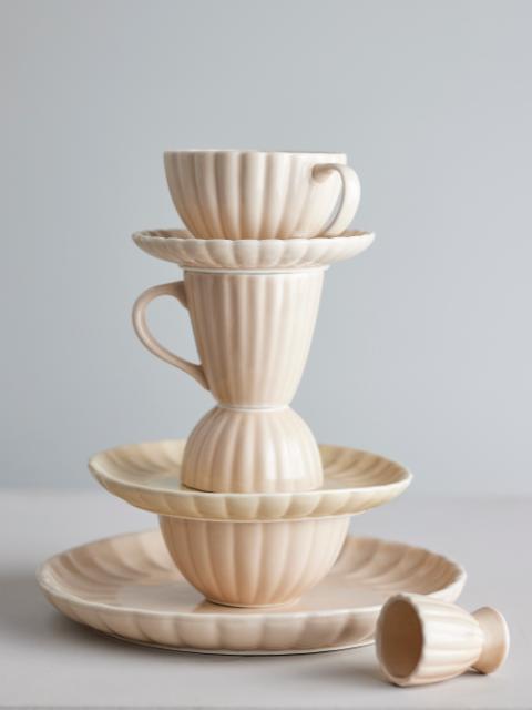 Latina Cup w/Saucer, Nature, Stoneware