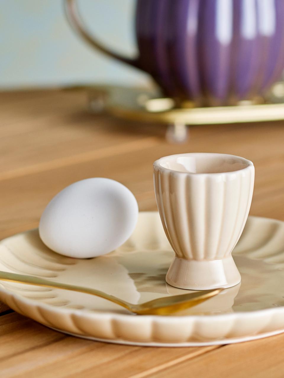 Latina Eierbecher, Beige, Steingut