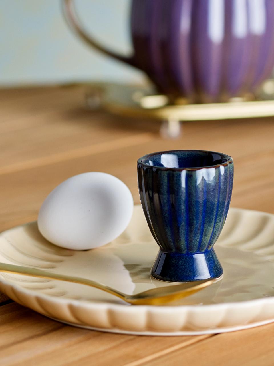 Latina Eierbecher, Blau, Steingut