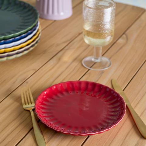 Latina Assiette, Rouge, Grès
