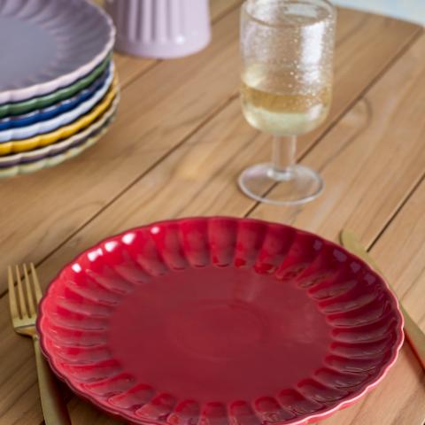 Latina Assiette, Rouge, Grès