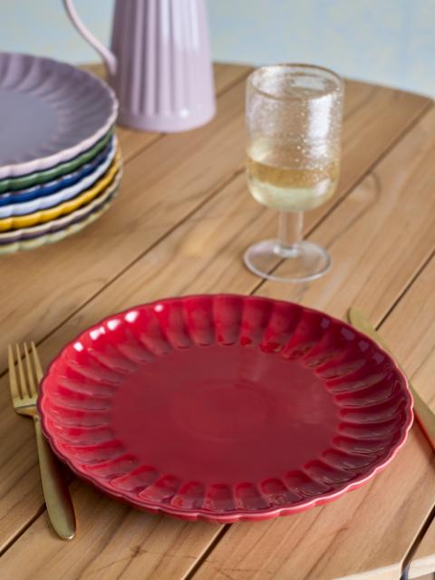 Latina Assiette, Rouge, Grès