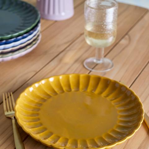 Latina Assiette, Jaune, Grès