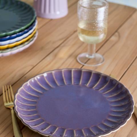 Latina Assiette, Violet, Grès
