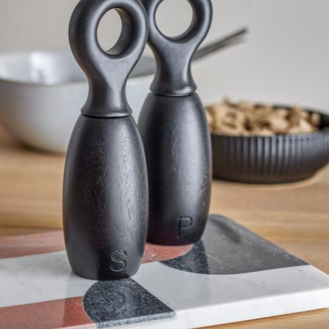 Martim Salt & Pepper Mill, Noir, Bois d'hévéa