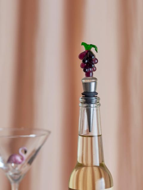 Lynn Wine Stopper, Purple, Glass