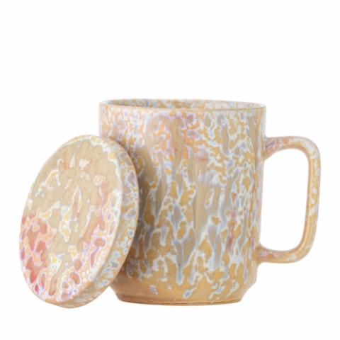 Yuma Tasse avec couvercle et passoire à thé, Multicolore, Grès