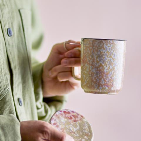 Yuma Tasse avec couvercle et passoire à thé, Multicolore, Grès