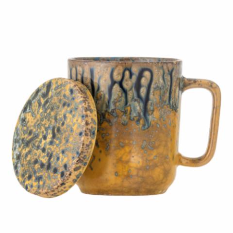 Yuma Mug w/Lid and Strainer, Multi, Stoneware