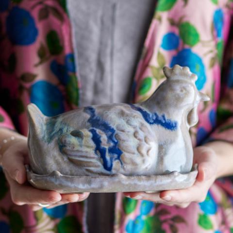 Heni Boîte à beurre, Rose, Grès