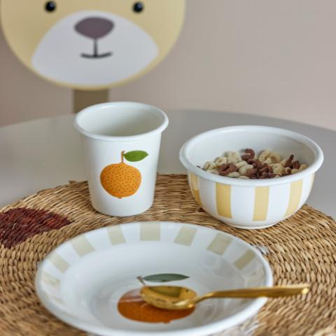 Agnes Ensemble de vaisselle, Orange, Fer