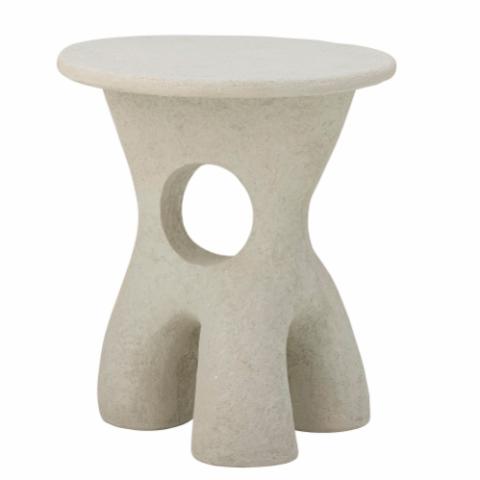Amiee Side Table, White, Polyresin