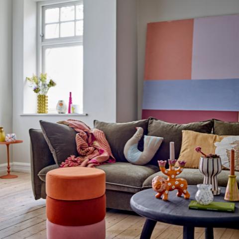 Bilbao Pouf, Orange, Polyester