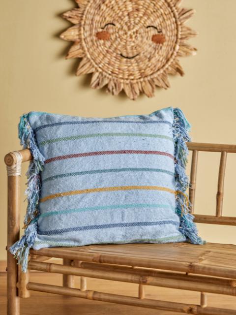 Frey Cushion, Blue, Recycled Cotton