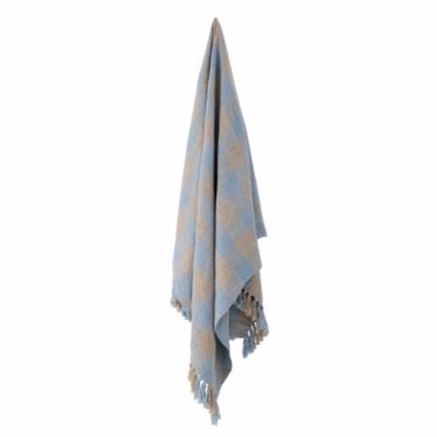 Largs Throw, Blue, Recycled Cotton