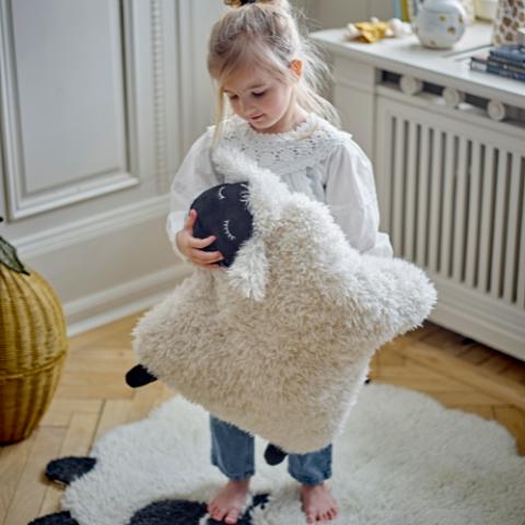 Dolly Tapis, Blanc, Laine