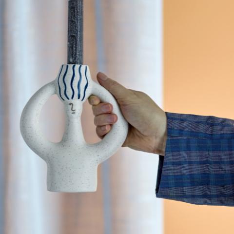 Hatty Kerzenhalter, Blue, Steingut