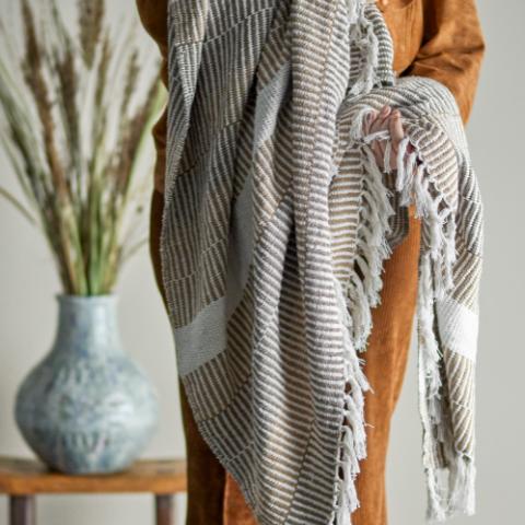 Isnel Plaid, Nature, Coton recyclé