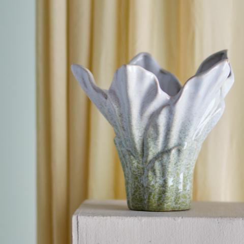 Erato Vase, Verte, Grès