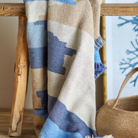 Maji Plaid, Blue, Coton recyclé