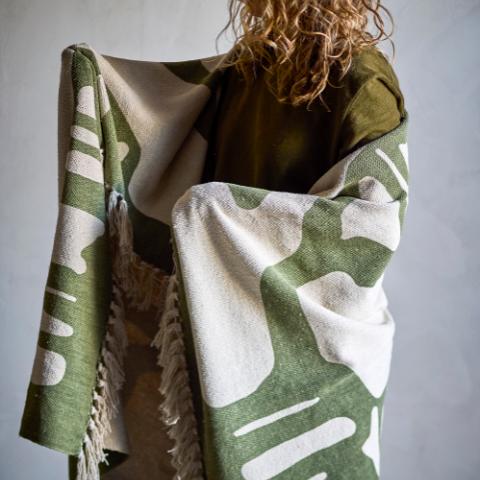 Dalmine Throw, Green, Recycled Cotton