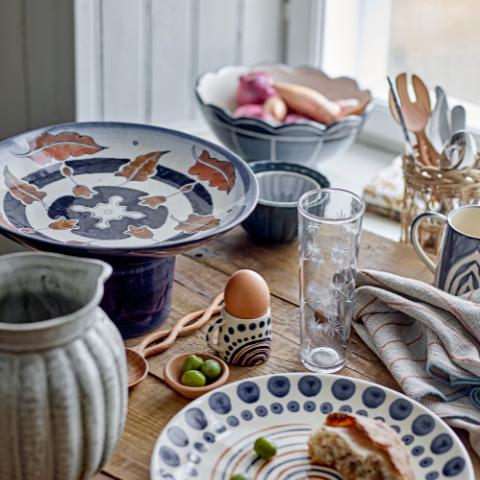 Myrna Pedestal Bowl, Multi, Stoneware