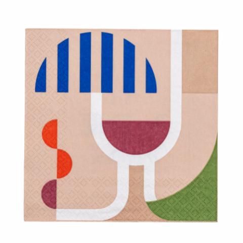 Wine Napkin, Blue, FSC® Mix, Paper