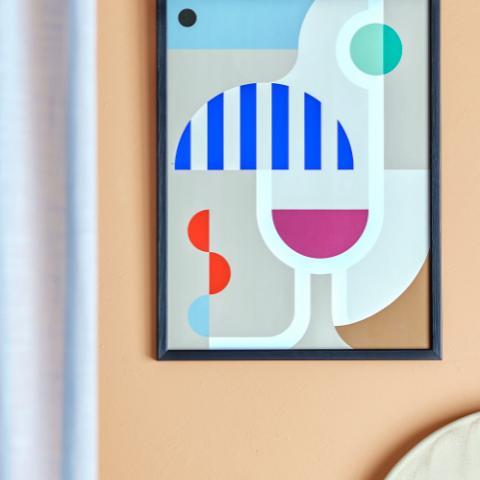 Wine Illustration avec cadre, Multicolore, Pin