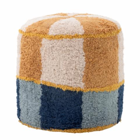 Kio Pouf, Blue, Cotton