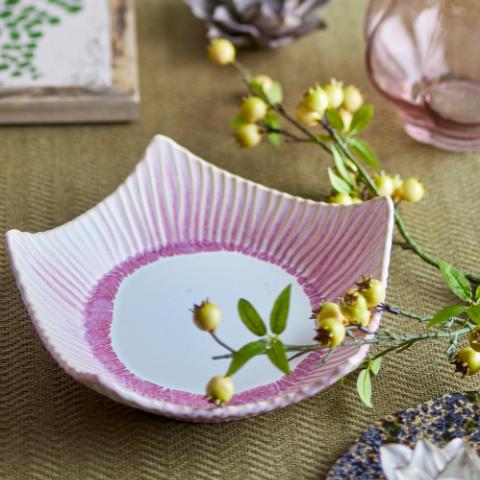 Floral Bol, Rose, Grès