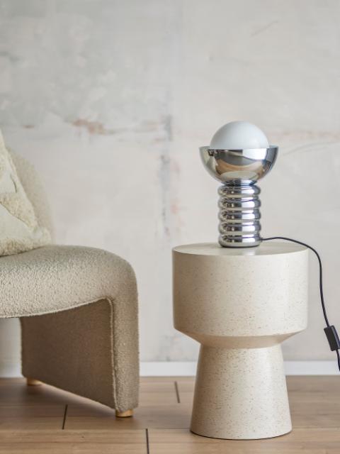 Spike Bordlampe, Sølv, Metal