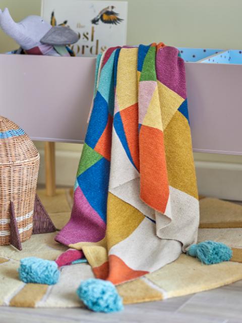 Colorine Throw, Nature, Recycled Cotton