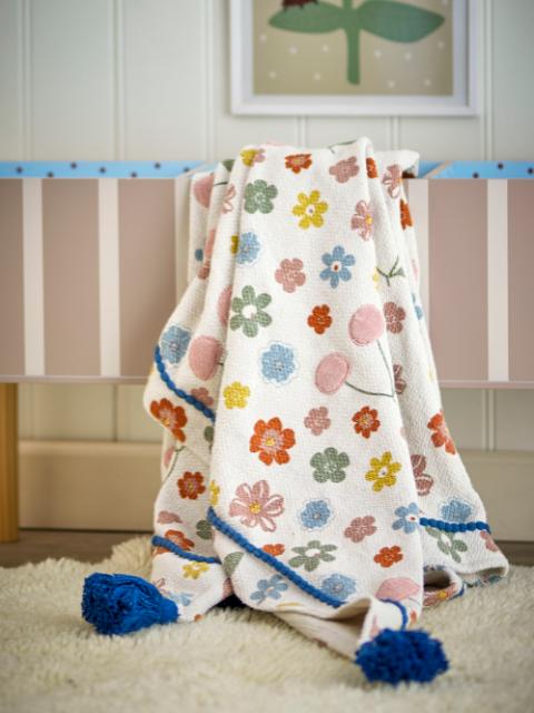 Cherry Throw, Rose, Recycled Cotton