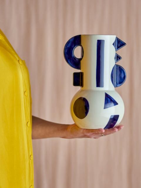 Graphica Vase, Blue, Stoneware