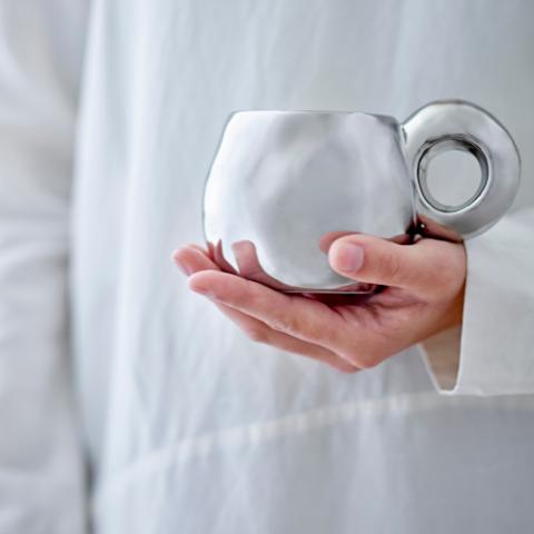 Shine Tasse, Argent, Grès