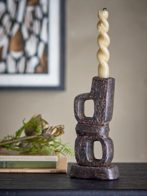 Sanah Candle Holder, Black, Cast Iron