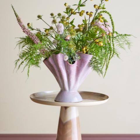 Plier Vase, Rose, Grès