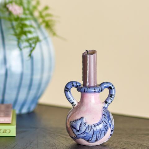 Ryker Candle Holder, Multi, Stoneware