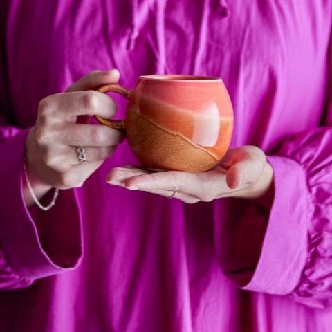 Paula Cup, Orange, Stoneware