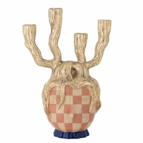 Medusa Candle Holder, Gold, Polyresin