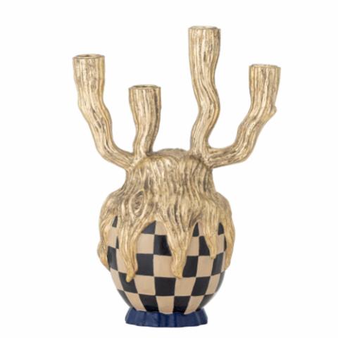 Medusa Candle Holder, Gold, Polyresin